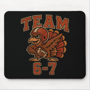 Team 67 Thanksgiving Turkey Football Boys Kids Six Mouse Mat