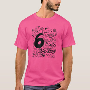 Team 6th Grade Teacher Typography Fun Teacher Back T-Shirt