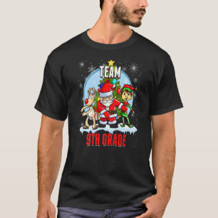 Team 9th Grade Santa Elf Reindeer Flossing Kids Ch T-Shirt