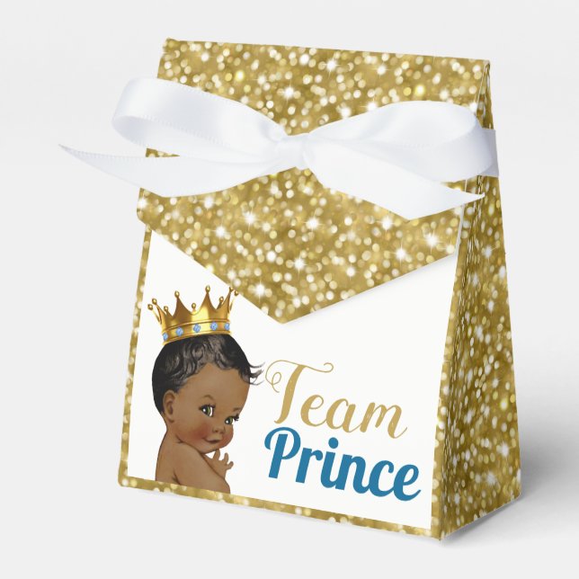 Team African Prince Gold Glitter Favour Tents Box (Front Side)