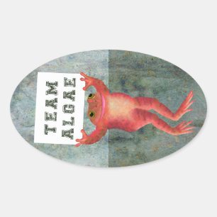 Team Algae frog Oval Sticker