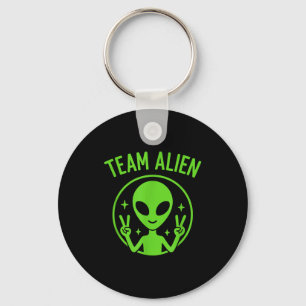 Team Alien – Funny Green Extraterrestrial Peace Si Key Ring