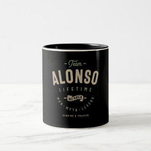 Team Alonso Lifetime Member Personalised Name  Two-Tone Coffee Mug