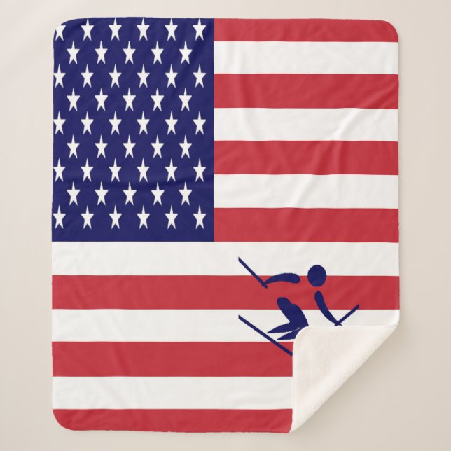 Team Alpine Skiing USA Sherpa Blanket (Front)