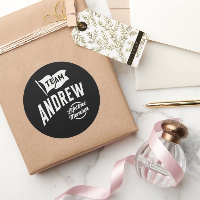 Team Andrew Lifetime Member Classic Round Sticker (Gifting)