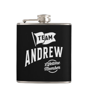 Team Andrew Lifetime Member Hip Flask