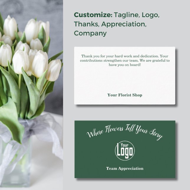 Team Appreciation: Florist Shop Thank You Business Card (Team Appreciation: Florist Shop Thank You Business Card, Custom Logo)