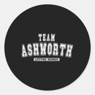 Team Ashworth Lifetime Member Family Last Name Classic Round Sticker