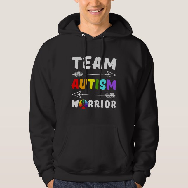 Team Autism Warrior Autism Awareness Autism Mum Au Hoodie (Front)