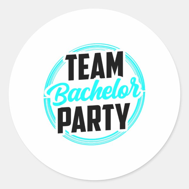 Team Bachelor Party Bride Groom 2  Classic Round Sticker (Front)