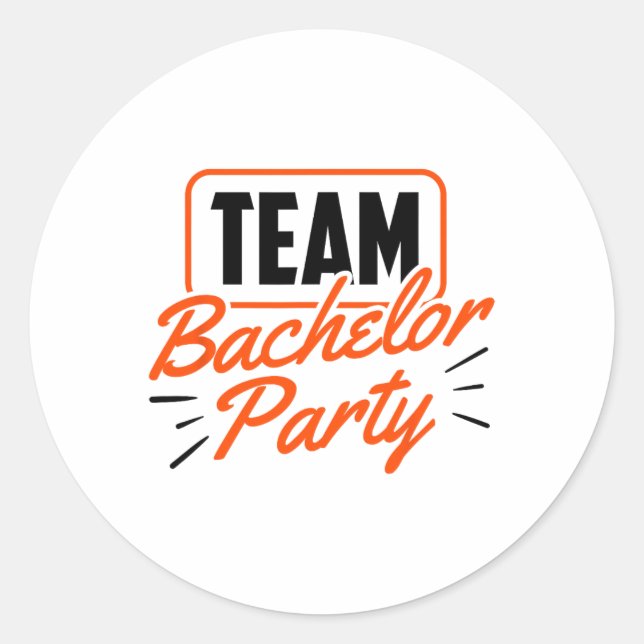 Team Bachelor Party Bride Groom 3  Classic Round Sticker (Front)