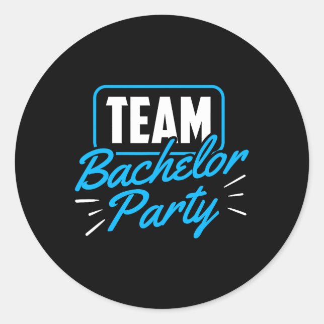 Team Bachelor Party Bride Groom 5  Classic Round Sticker (Front)