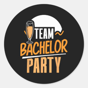 Team Bachelor Party Bride Groom Classic Round Sticker