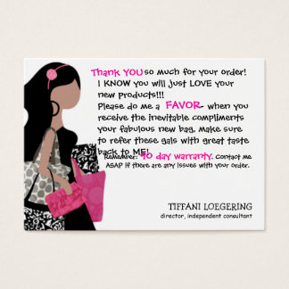 Team BAG Lady customer thank you cards