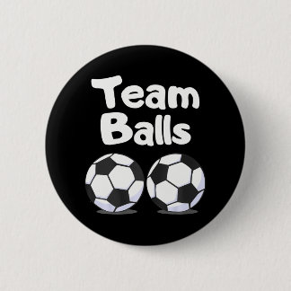 Team Balls Funny Team Boy Gender Reveal Soccer 6 Cm Round Badge