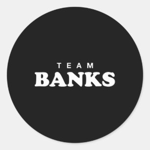Team Banks Personalised Surname Bride Groom Family Classic Round Sticker