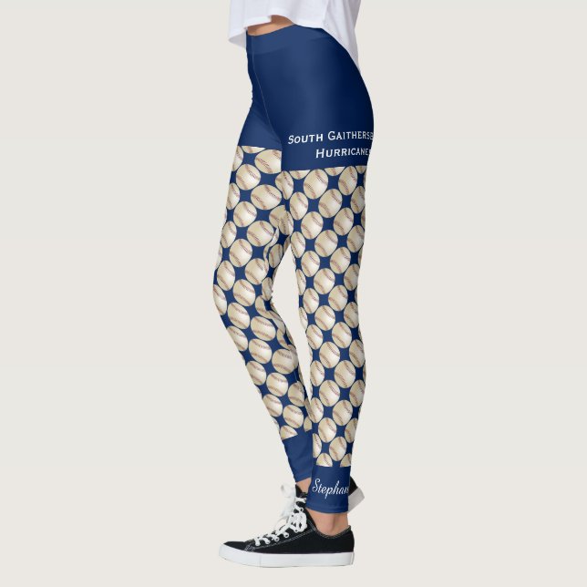 Team Baseball Leggings with Fake Blue Shorts (Left)