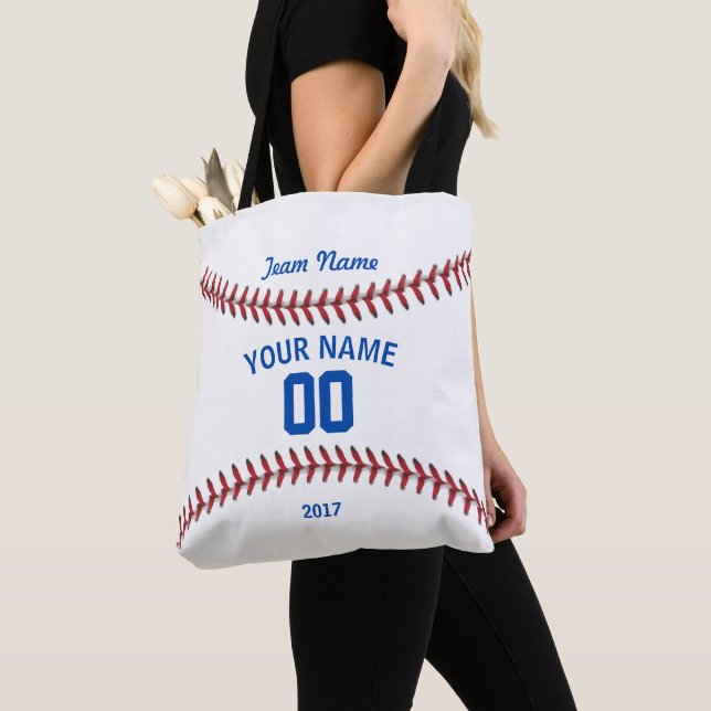 Team Baseball Sport Tote Bag (Close Up)