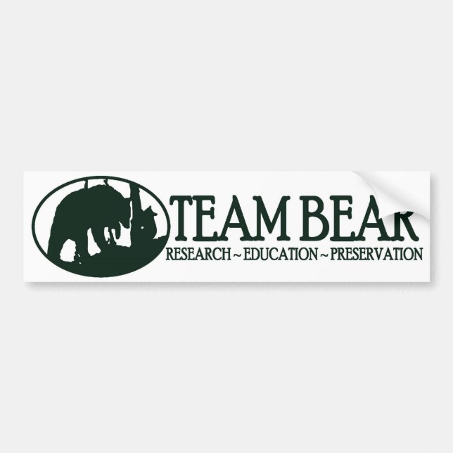 Team Bear Bumper Sticker Green (Front)
