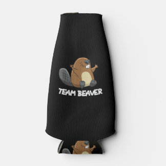 Team Beaver Funny Beaver Bottle Cooler