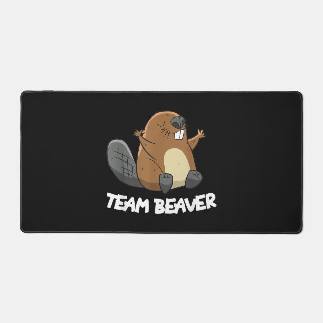 Team Beaver Funny Beaver Desk Mat (Front)