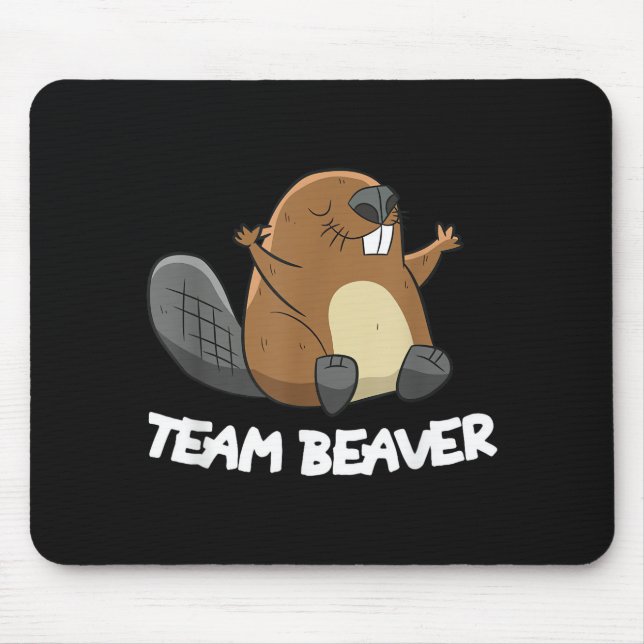 Team Beaver Funny Beaver Mouse Mat (Front)
