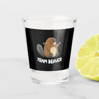 Team Beaver Funny Beaver Shot Glass
