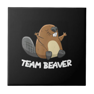 Team Beaver Funny Beaver Tile