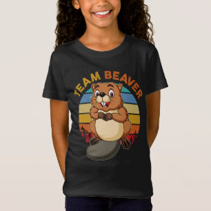 Team Beaver Retro Sunset Beavers Lover T-Shirt