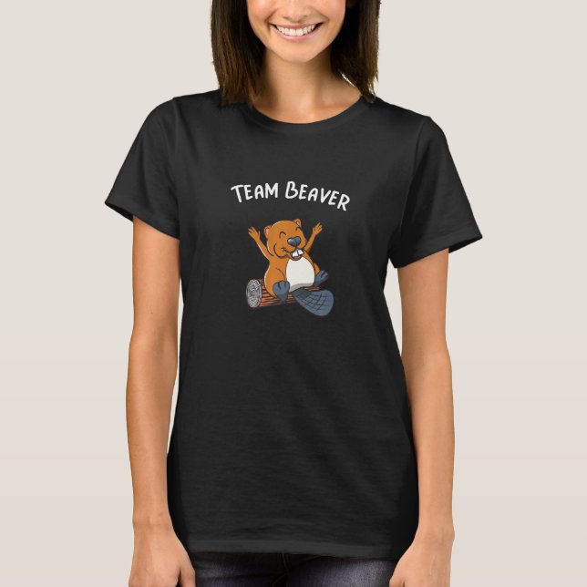 Team Beaver Rodent Cute Animal Funny Beaver Premiu T-Shirt (Front)