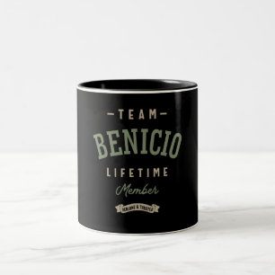 Team Benicio Lifetime Member Personalised Name  Two-Tone Coffee Mug