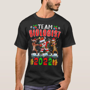 Team Biologist 2022 Christmas Lights Dabbing Reind T-Shirt