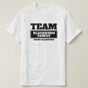Team black personalised family or group t-shirt