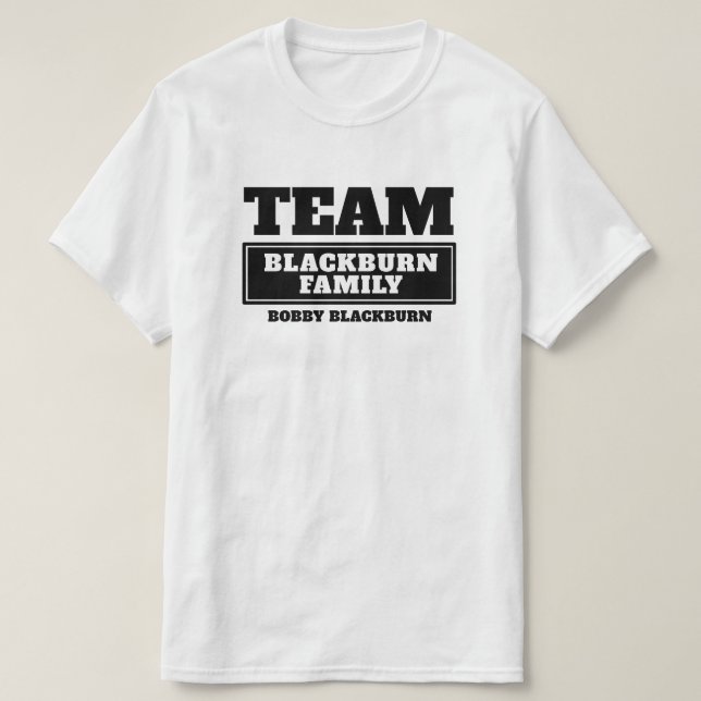 Team black personalised family or group t-shirt (Design Front)