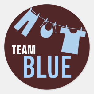 Team Blue Baby Clothes Gender Reveal Team Sticker