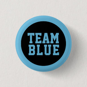 TEAM BLUE Couple Baby Shower Gender Reveal Games 3 Cm Round Badge