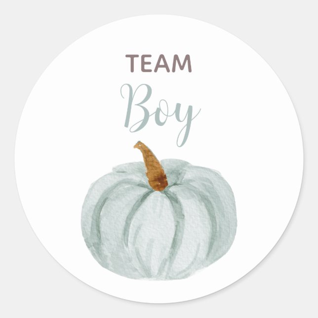 TEAM BLUE Gender Reveal Baby Shower Game Labels (Front)