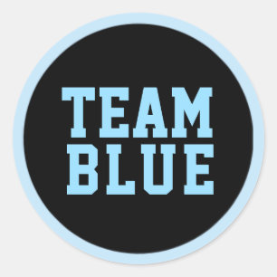 TEAM BLUE Gender Reveal Baby Shower Game Labels