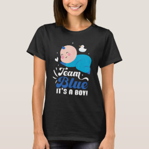 Team Blue It's A Boy Pregnancy Baby Gender Reveal T-Shirt
