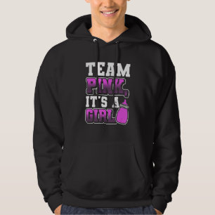 Team Blue It's A Girl Pregnancy Announcement Gende Hoodie