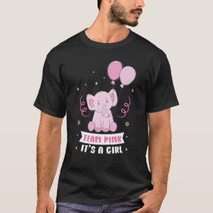 Team Blue It's A Girl Pregnancy Elephant Gender Re T-Shirt