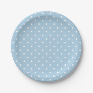 Team Blue Polka Dots Paper Plate
