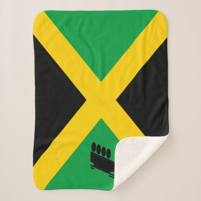 Team Bobsled Jamaica Sherpa Blanket (Front)