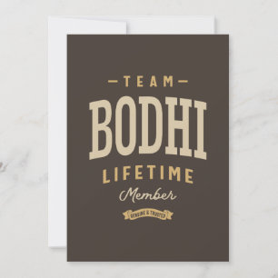 Team Bodhi Lifetime Member Personalised Name  Invitation