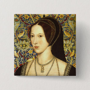 Team Boleyn - Portrait of Queen Anne Boleyn 15 Cm Square Badge
