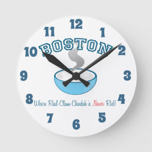 Team Boston Clam Chowder Round Clock
