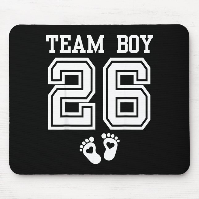 Team Boy 2026 Gender Reveal Baby Shower Matching F Mouse Mat (Front)