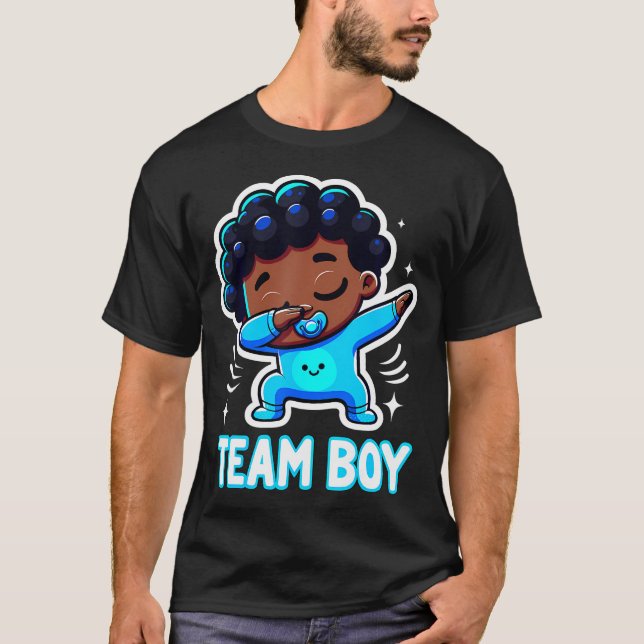 Team Boy Baby Gender Reveal Party Announcement T-Shirt (Front)