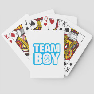 Team Boy Baby Shower Gender Reveal Party Blue Playing Cards