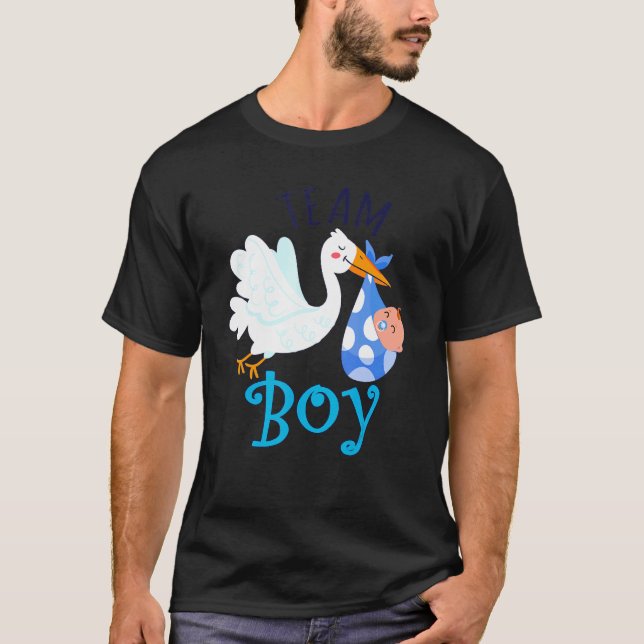 Team Boy Bird Gender Reveal Party Men Women Parent T-Shirt (Front)